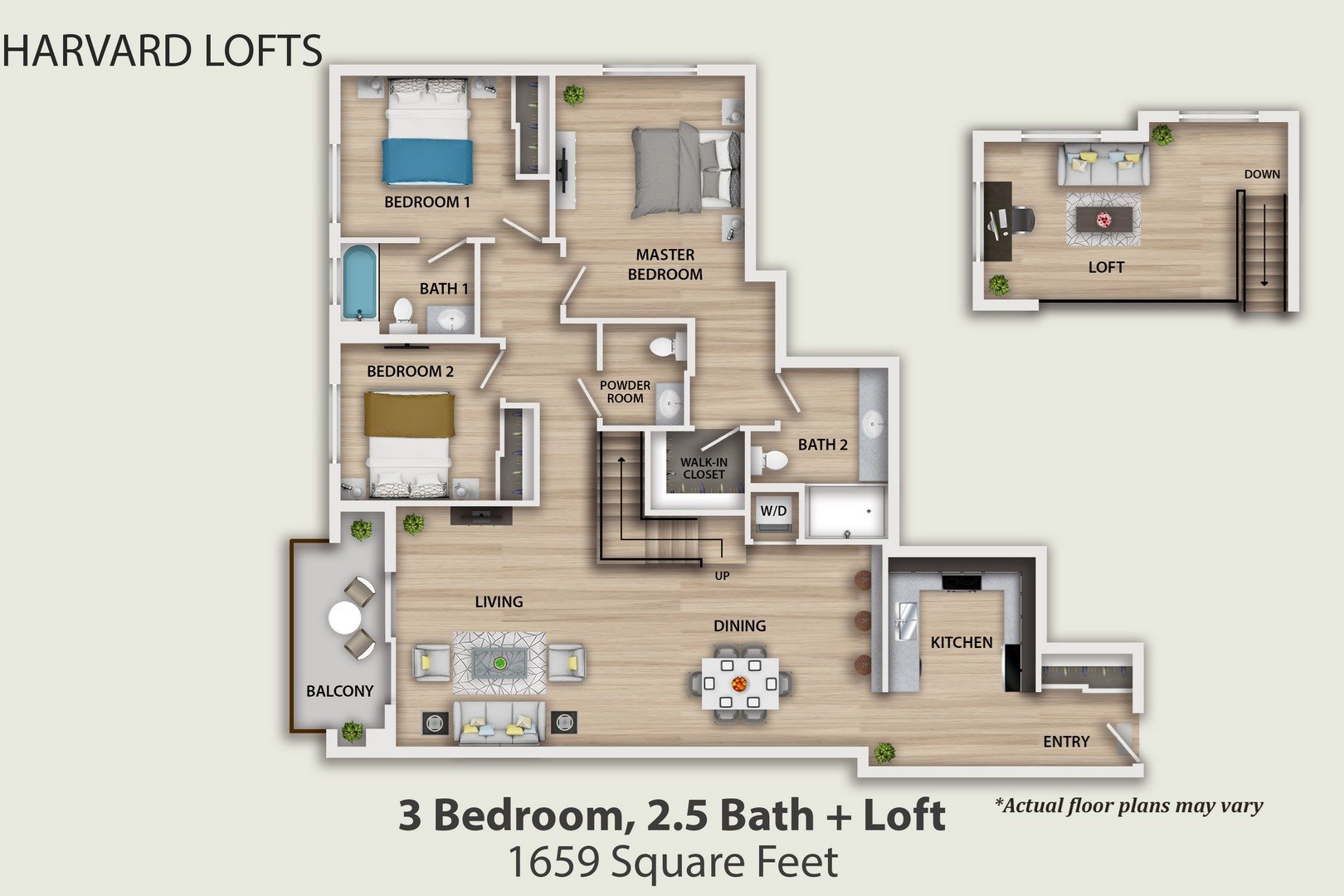 3 Bedroom, 2.5 Bath + Loft Floor Plan 20
